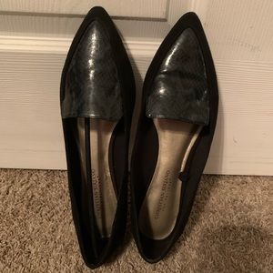 Christian Siriano Snakeskin/Suede Point-Toe Flats